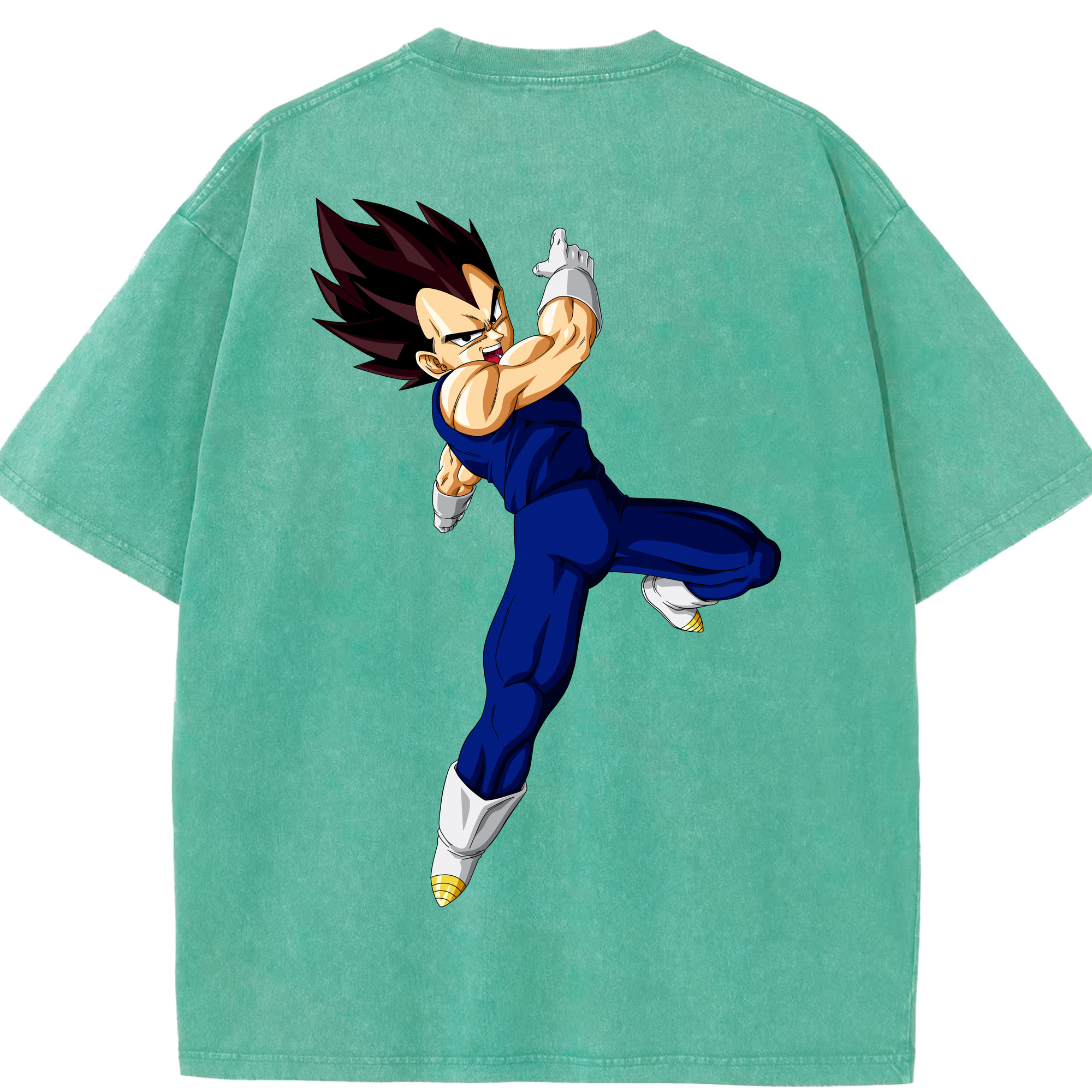 （画像用） ドラゴンボール ベジータ四世（Bejīta Yonsei）DRAGON BALL Vegeta IV 綿100% ヴィンテージ風 半袖Tシャツ（背面プリント）